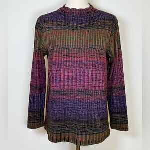 Trisha Tyler Mock Neck Top Unique Abstract Pattern Women’s Size Small